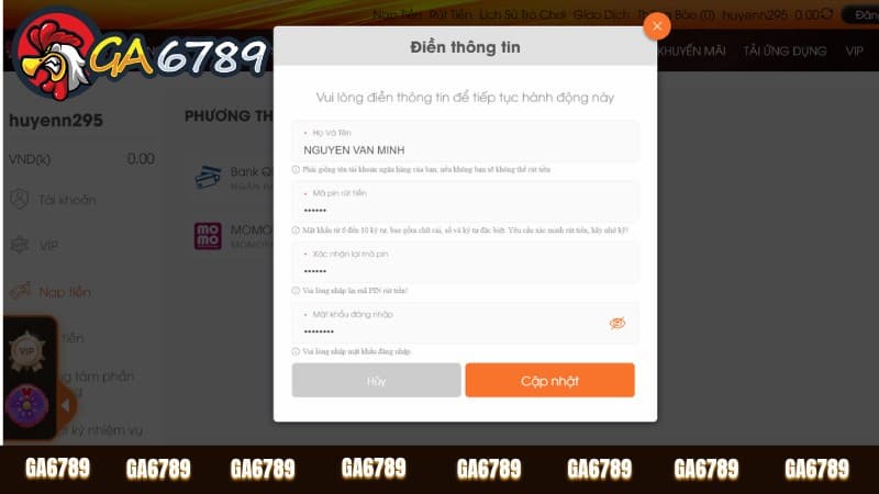 Hướng dẫn chi tiết cách rút tiền GA6789 nhanh gọn